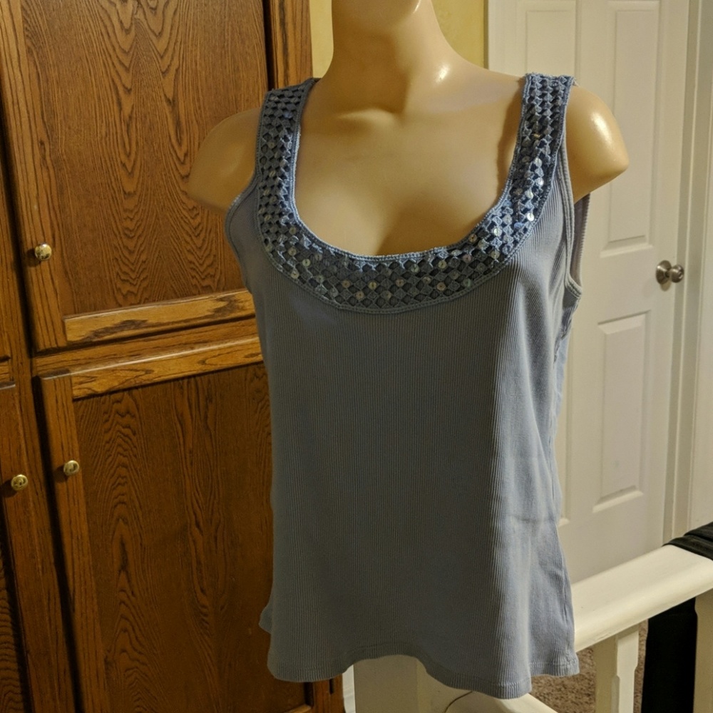 AUGUST SILK Options  Dressy Tank Top Shirt -L